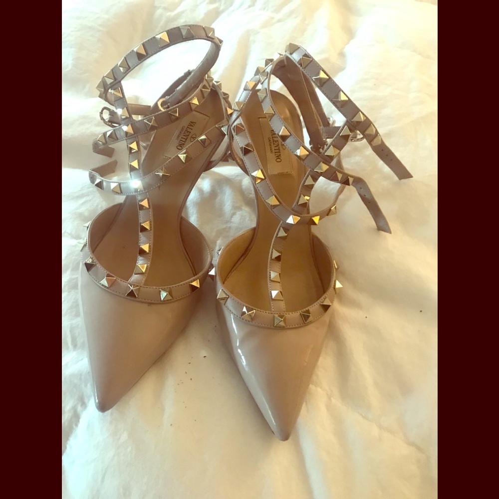 Authentic Valentino Rock Stud Kitten Heels